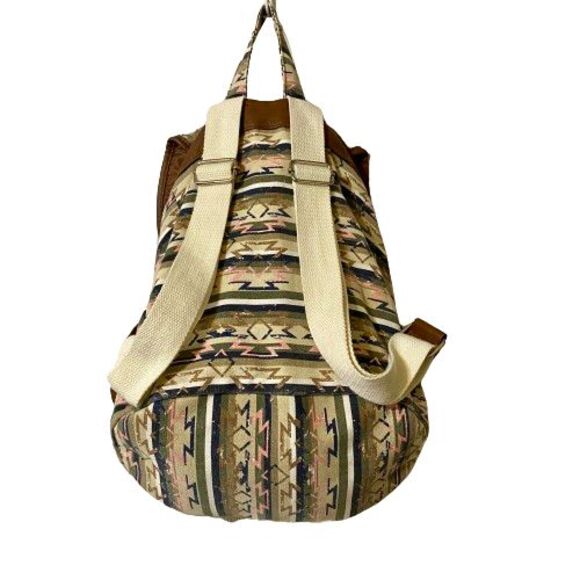 Womens Backpack Neutral Earth Colors Aztec Geometric Print Lined - Picture 3 of 7